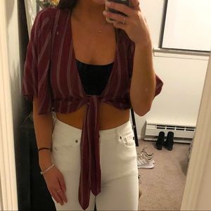 Red/white stripped top. cover up or going out top